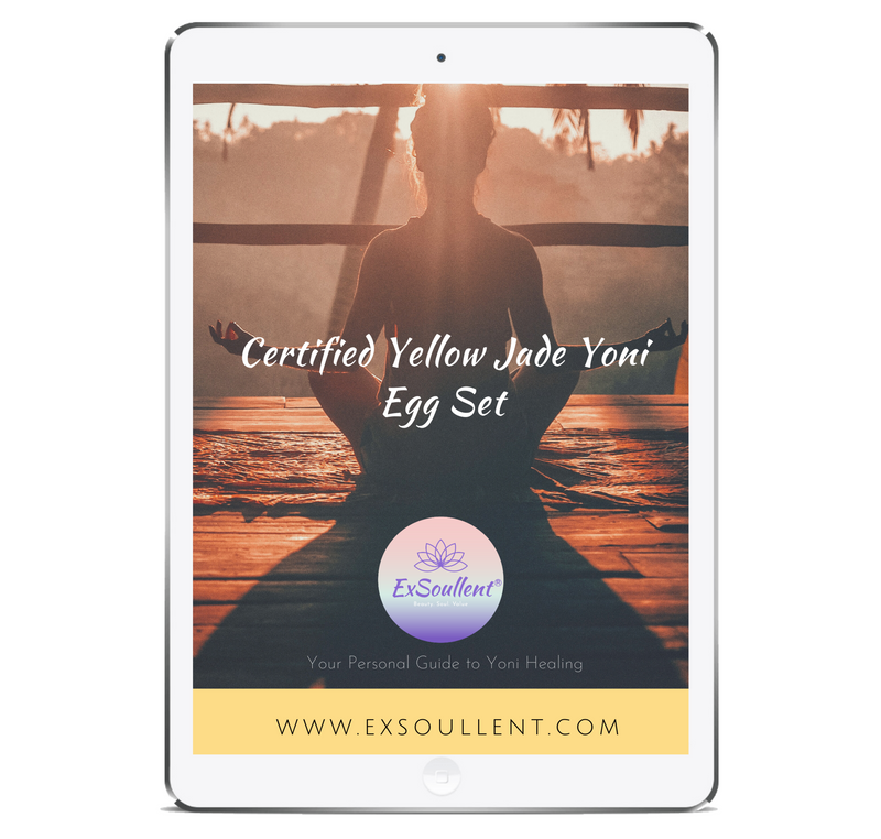 Certified Yellow Jade Yoni Egg Set - Your Personal Guide to Yoni Healing